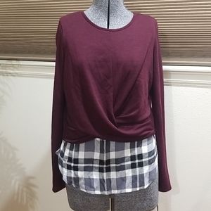 I.N. San Francisco, Plum LS Tunic, M